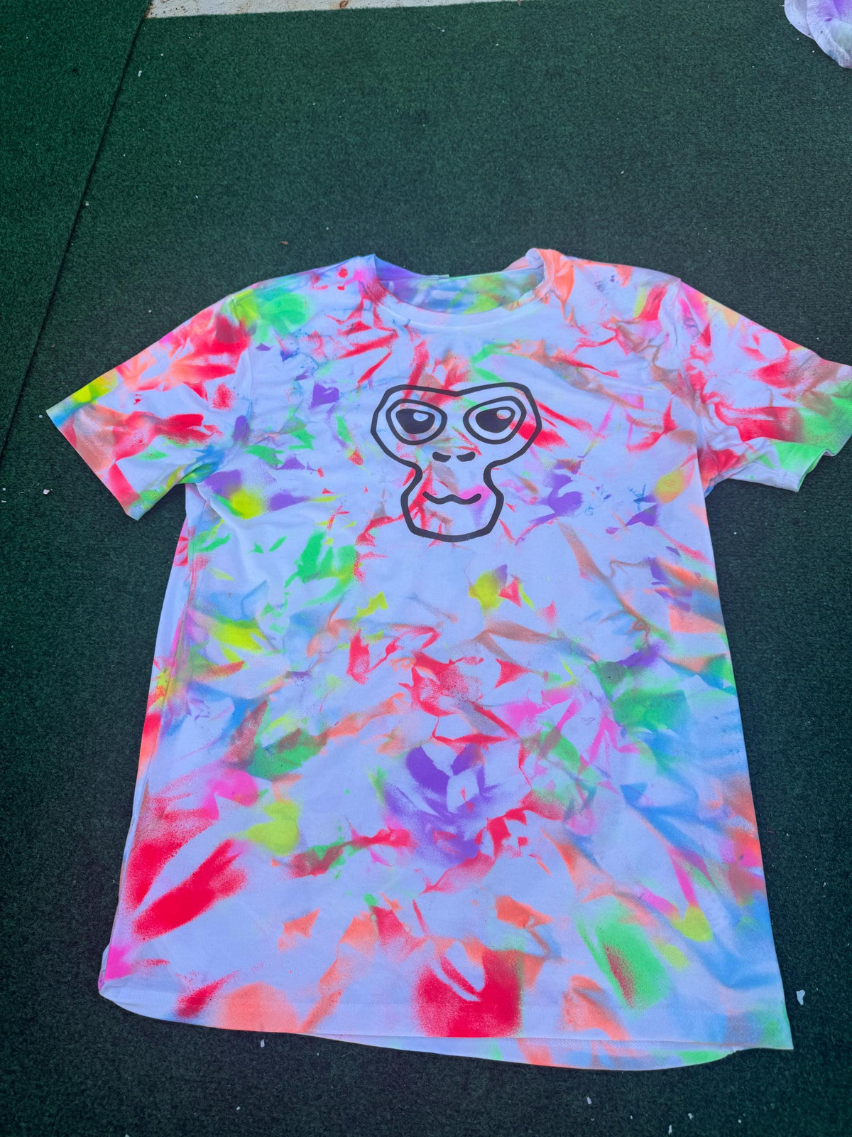 Tie Dye monkey face T shirt