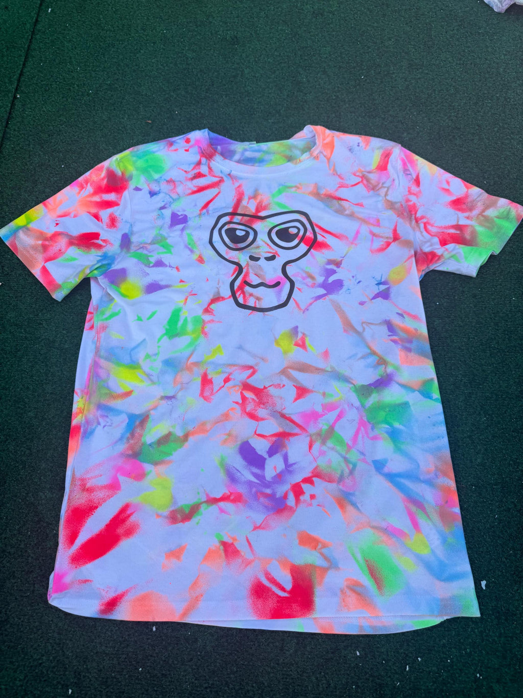Tie Dye monkey face T shirt