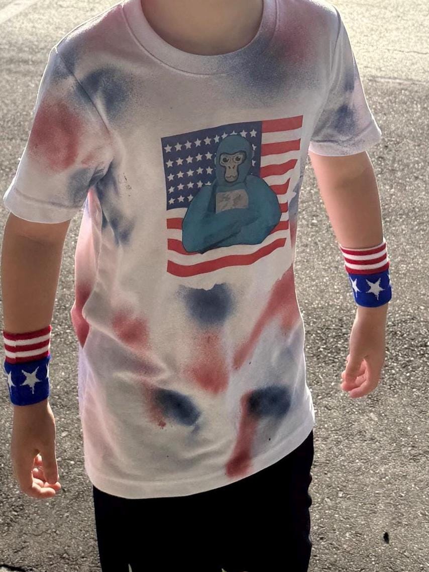 Monkey/Flag 4th of July T shirt