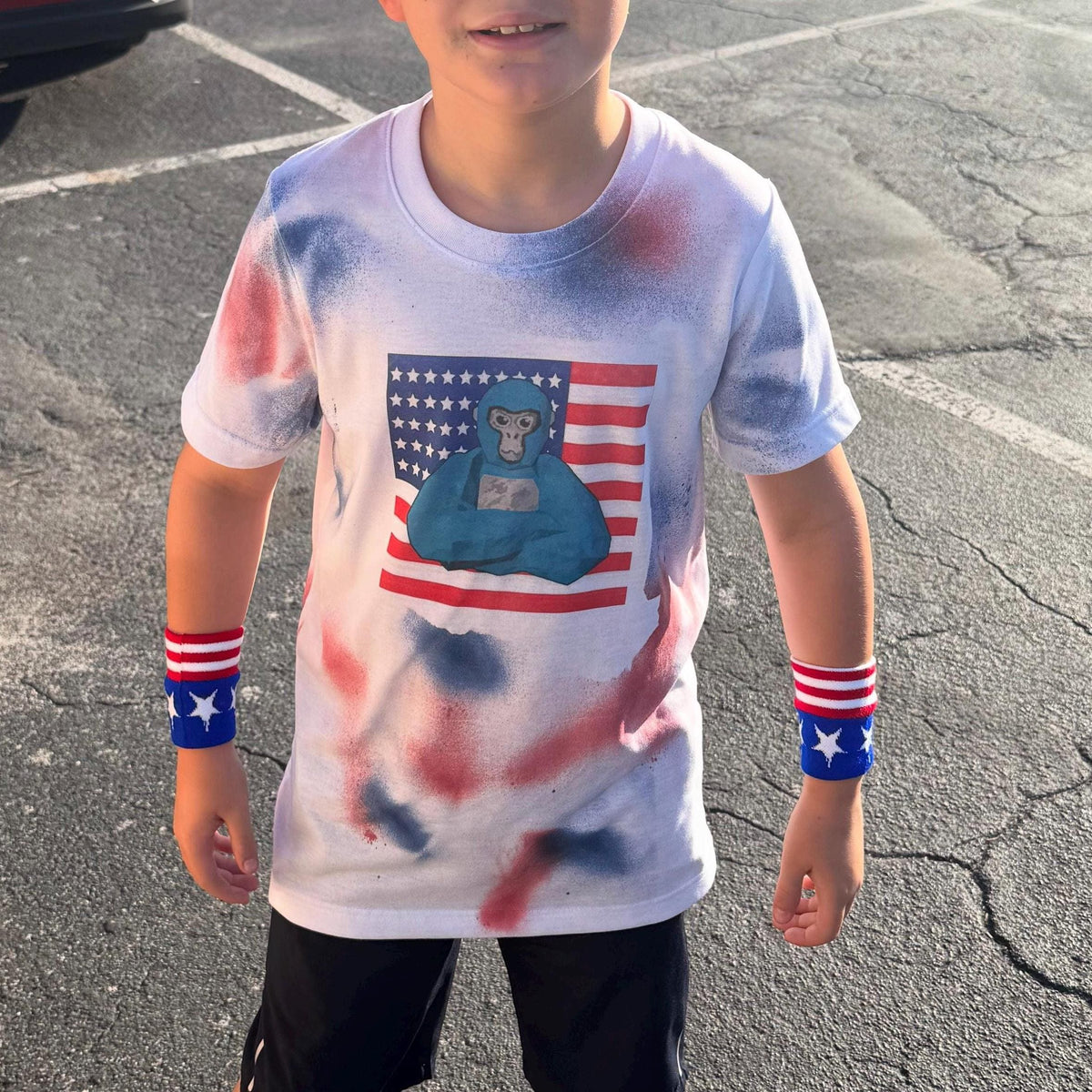Monkey/Flag 4th of July T shirt