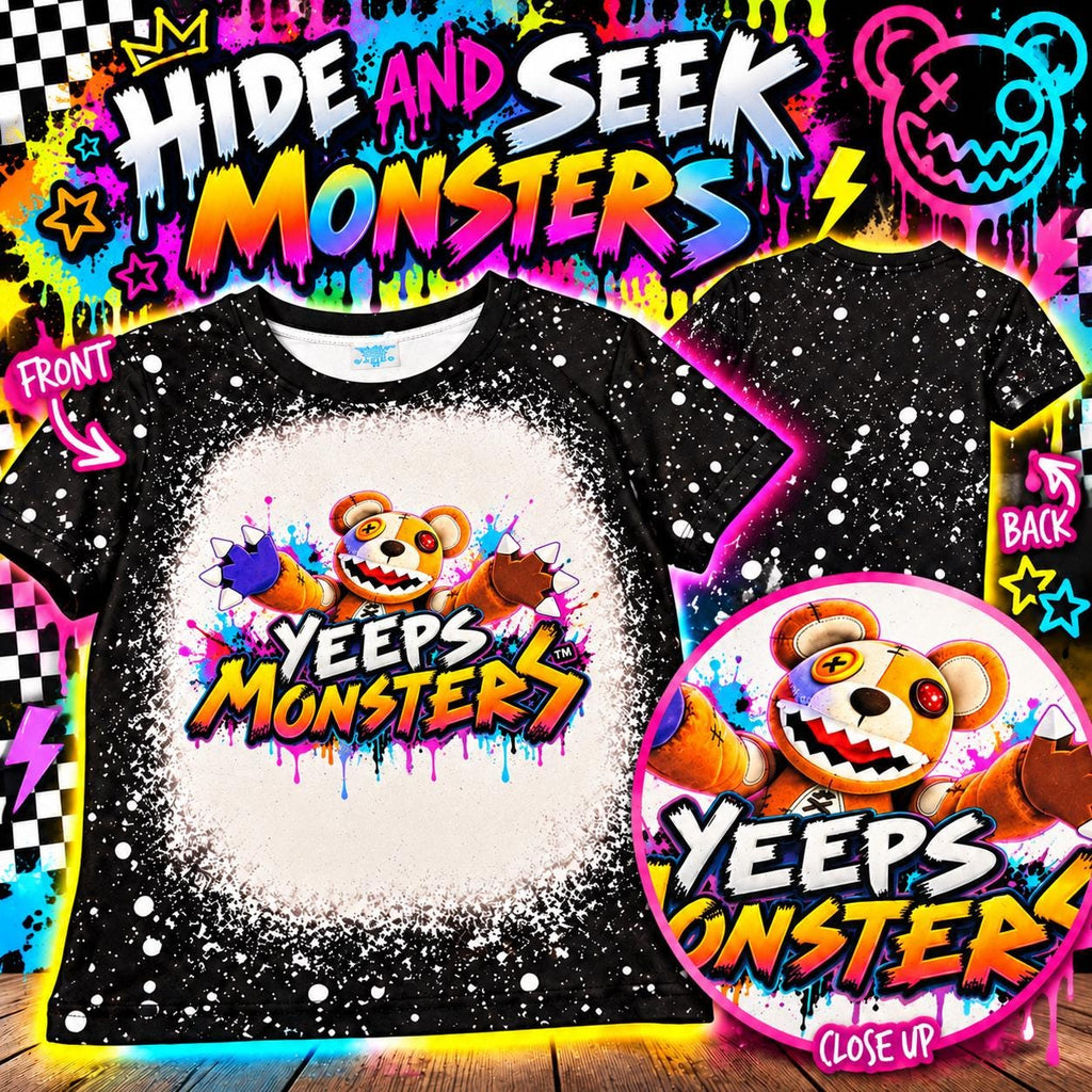 Handmade Monster Gamer Tee | Colorful Splatter Design, Kids Birthday Gift
